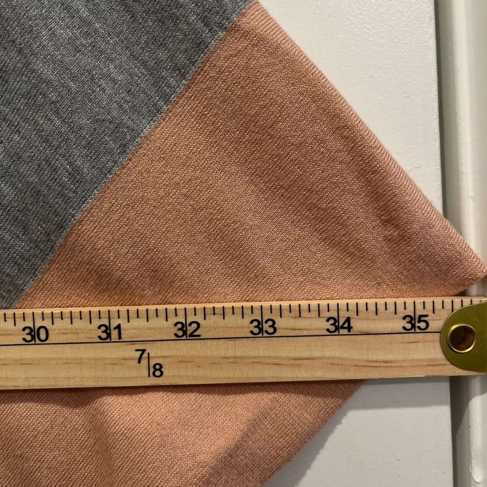 Eileen‎ Fisher Colorblock Open Front Poncho Cardigan Grey Peach OS F18DXT - Picture 5 of 6